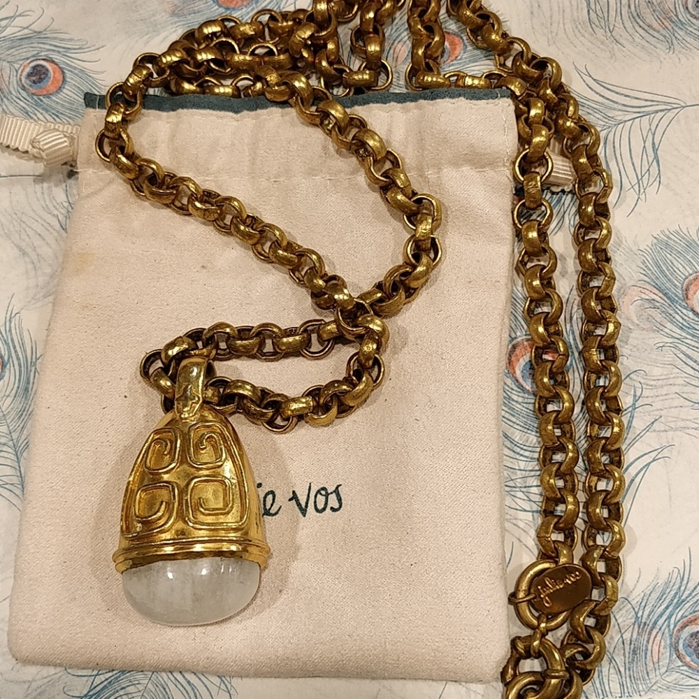 Julie Vos Greek Key Pendant Necklace
